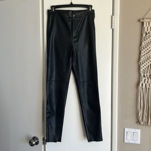 Zara black leather leggings
